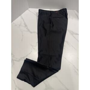Egara Slim Stretch Dress Pants 36X32 Tuxedo Black Poly Viscose Blend